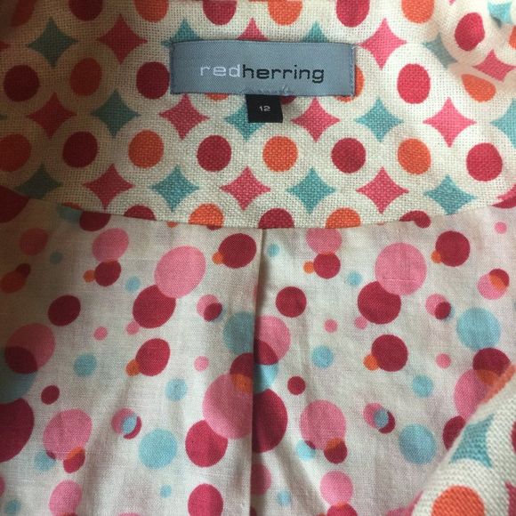 Red Herring London Linen Cotton Spring Coat Size 12 EU US 8 - Picture 6 of 16